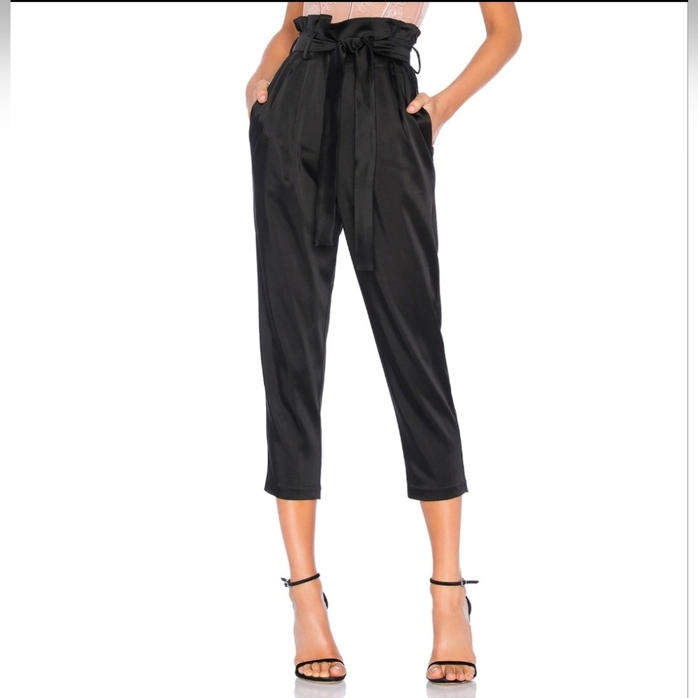 ❤️ NWOT! AMANDA UPRICHARD SATIN HIGH RISE TESSI ANKLE PANTS, XS